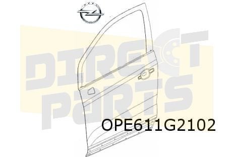 Opel Mokka (8/12-9/19) Voorportier Rechts (te spuiten) Origi, -, Deur, -, Opel
