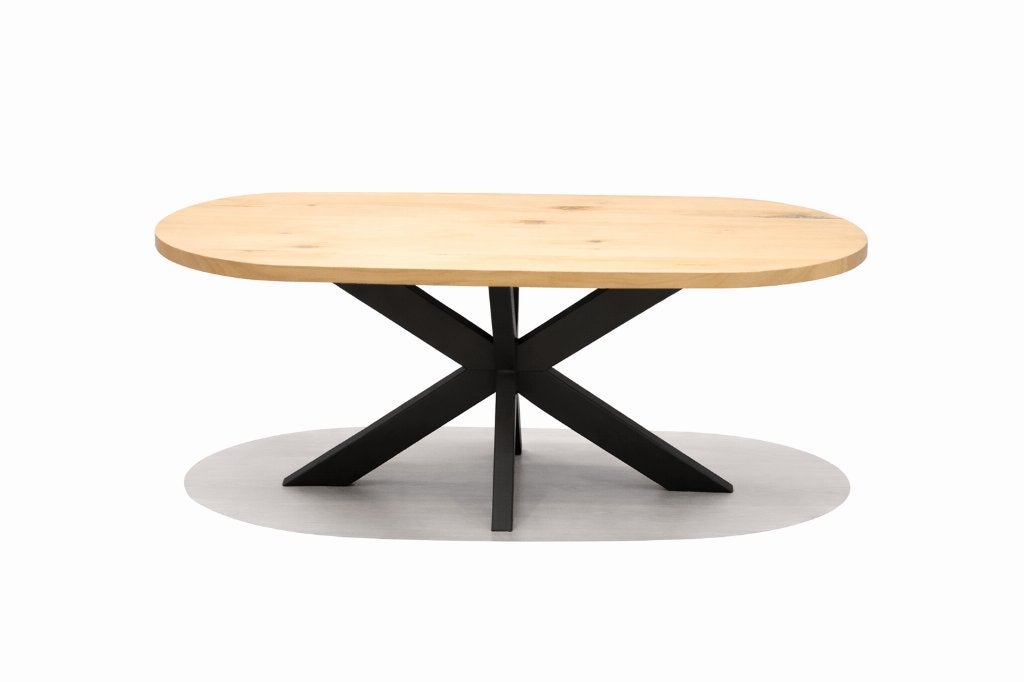 Ovale eiken eettafel - Moderne massief eiken tafels, Eikenhout, Nieuw, Vijf personen of meer, 150 tot 200 cm