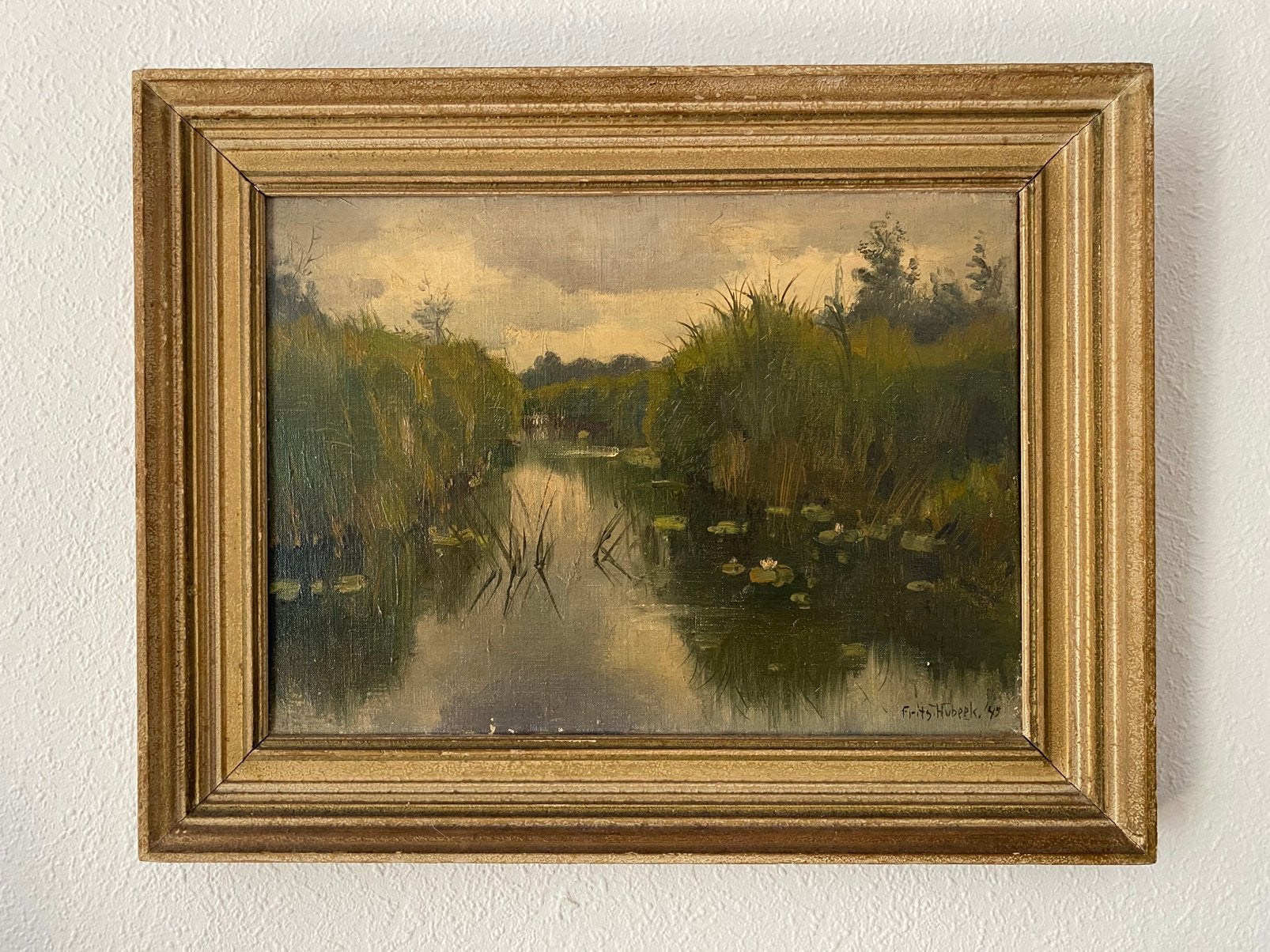 Olieverf schilderij van Frits Hubeek uit 1945, Antiek en Kunst, Kunst | Schilderijen | Klassiek, Ophalen of Verzenden