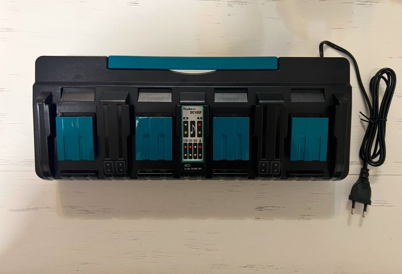 Foto 8 van Makita 14.4-18V Intelligente 4-poorts Oplader DC18RF met USB