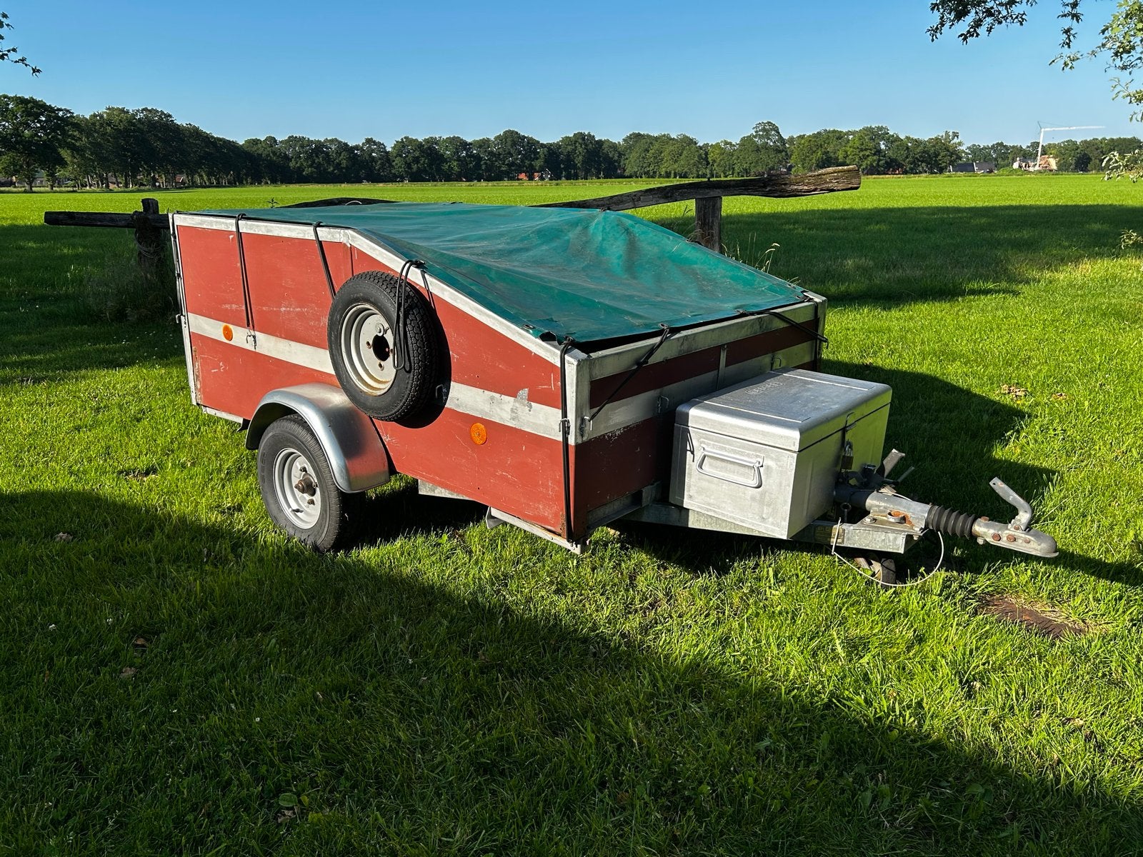 Geremde Bagagewagen met reservewiel en disselbak, Auto diversen, Aanhangers en Bagagewagens, Ophalen, Gebruikt