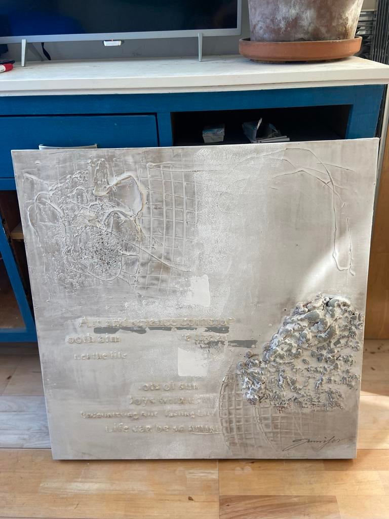 Decoratief 3D Schilderij - Abstracte Kunst 80x80x5 cm, Ophalen