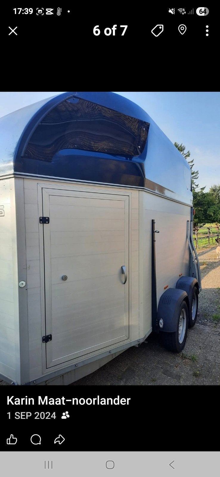 Sirius XL 2 paards trailer, volledig aluminium, Ophalen, Zo goed als nieuw