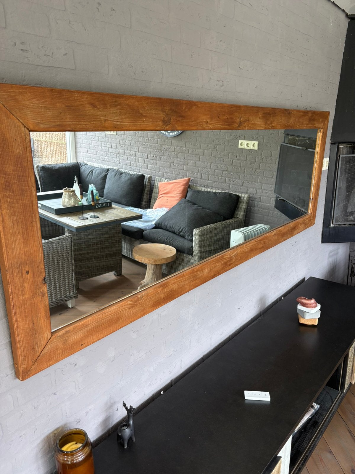 Spiegel 200x70cm, Huis en Inrichting, Woonaccessoires | Spiegels, Ophalen, Zo goed als nieuw, Rechthoekig, Minder dan 100 cm