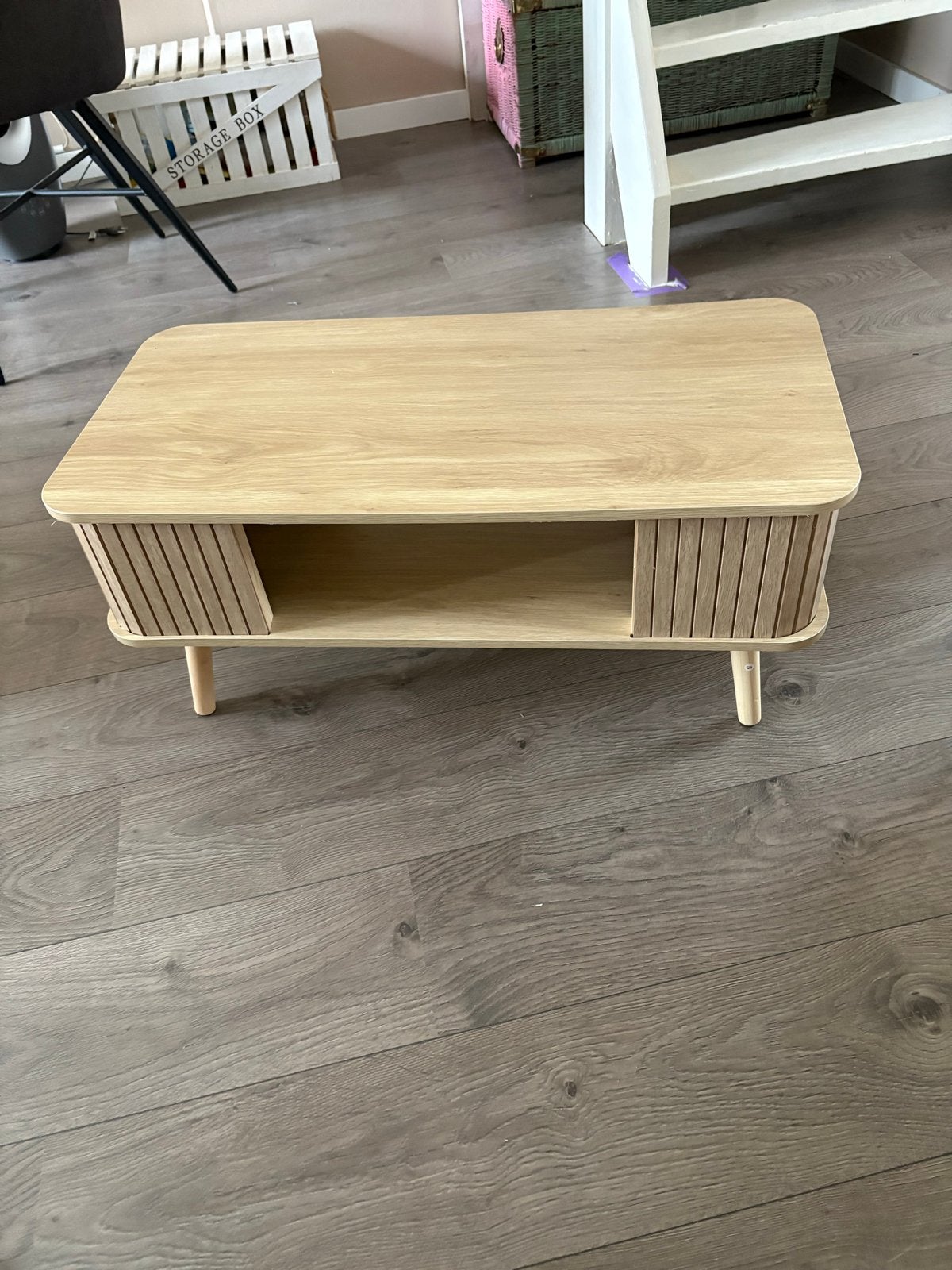 Salontafel Action - Houten Bijzettafel 77x37x35 cm, Zo goed als nieuw, Minder dan 50 cm, Rechthoekig, Overige houtsoorten
