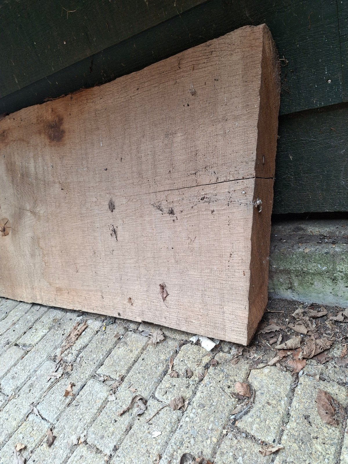 Gedroogd Frans Eiken Boomstamblad - 405x44-50x9-10 cm, Ophalen, Eiken, Nieuw, Plank