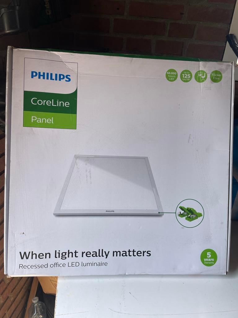 2 Nieuwe Philips CoreLine LED Panelen voor Plafond, Ophalen of Verzenden, Zo goed als nieuw