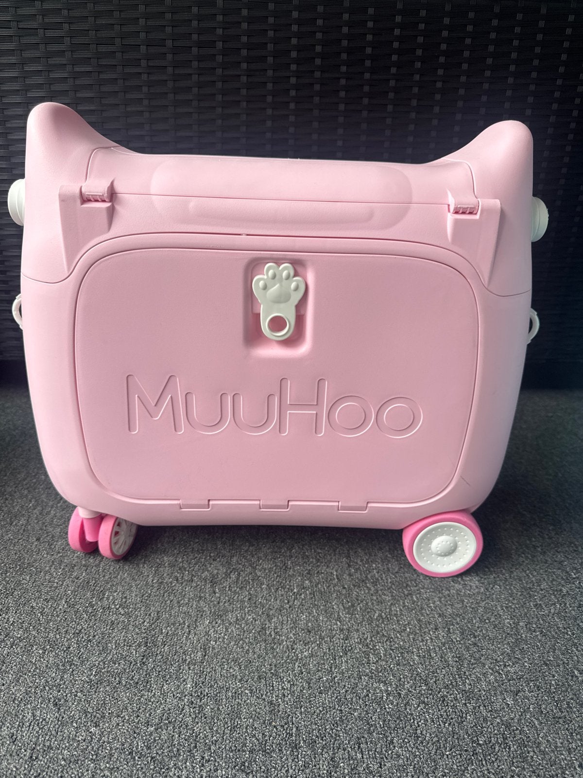 MuuHoo Roze Kinderkoffer met Wieltjes - Kattenontwerp, Ophalen, Zo goed als nieuw