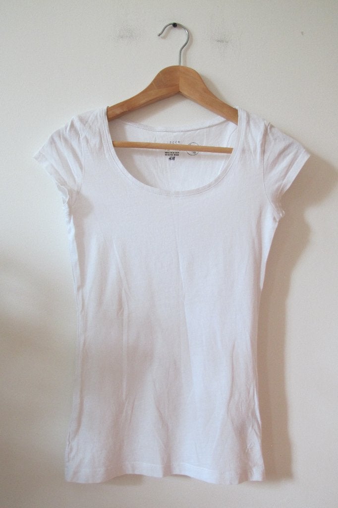 White organic cotton t-shirt (H&M), Wit, Ophalen of Verzenden, Korte mouw, H& M