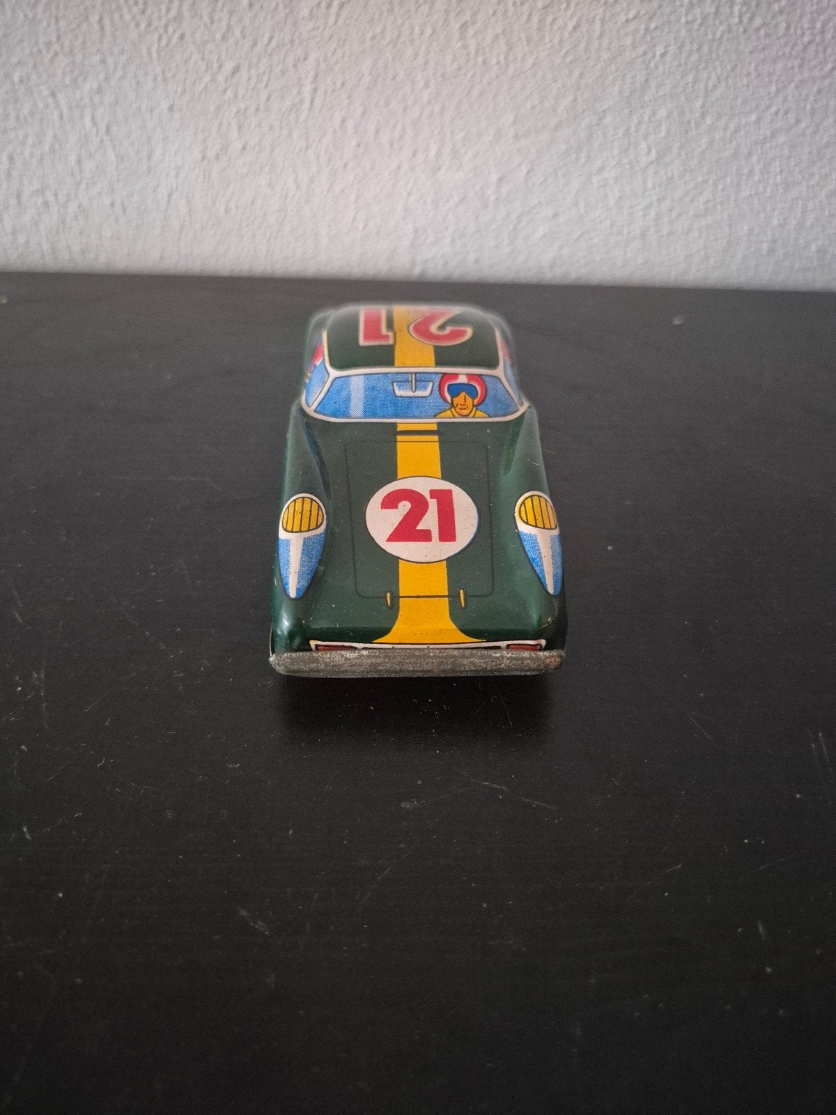 Vintage blikken raceauto - Groen met nummer 21, Ophalen of Verzenden, Gebruikt