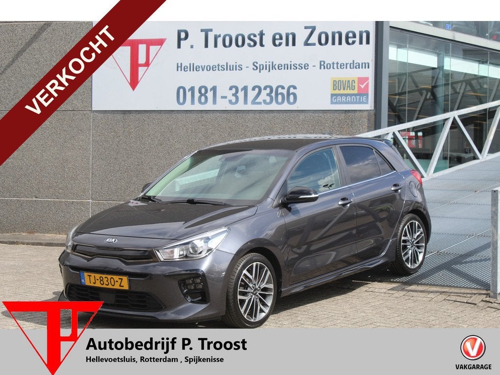Kia Rio 1.0 TGDI GT-Line Navigatie/Cruise control/Achteruitr, Auto's, Kia, Voorwielaandrijving, 12 maanden, Gebruikt, Leder en Stof