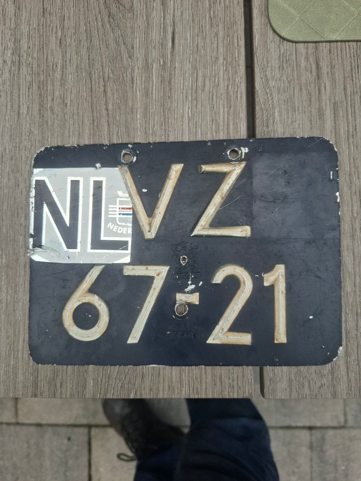Oude Nederlandse Kentekenplaat VZ-67-21, Ophalen of Verzenden, Gebruikt