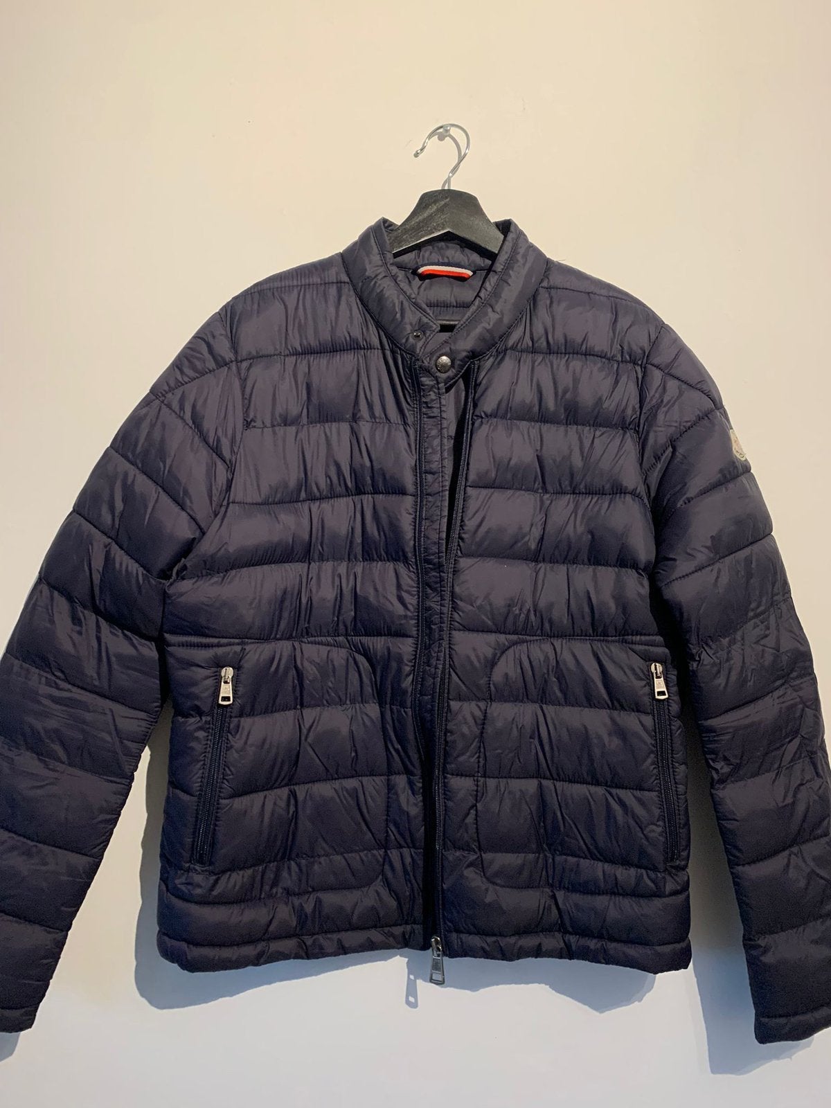 Moncler jas, Ophalen of Verzenden, Zo goed als nieuw, Maat 46 (S) of kleiner, Blauw