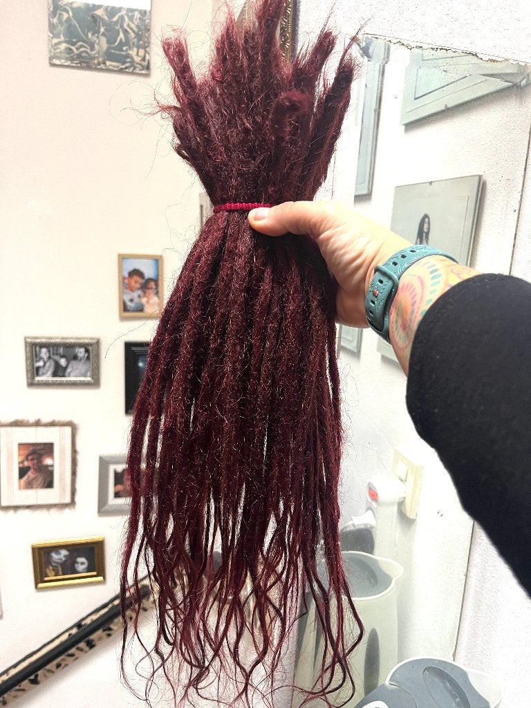 50 lange human hair dread extensions van ca. 50cm nu 350€, Ophalen of Verzenden, Nieuw, Pruik of Haarverlenging