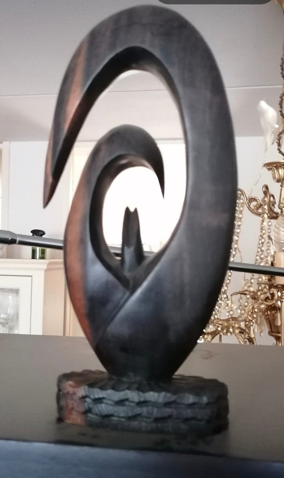 Bijzonder houtsnijwerk van tropisch hardhout, Houtsnijwerk, Ophalen of Verzenden, Handgemaakt, 20 - 50 cm