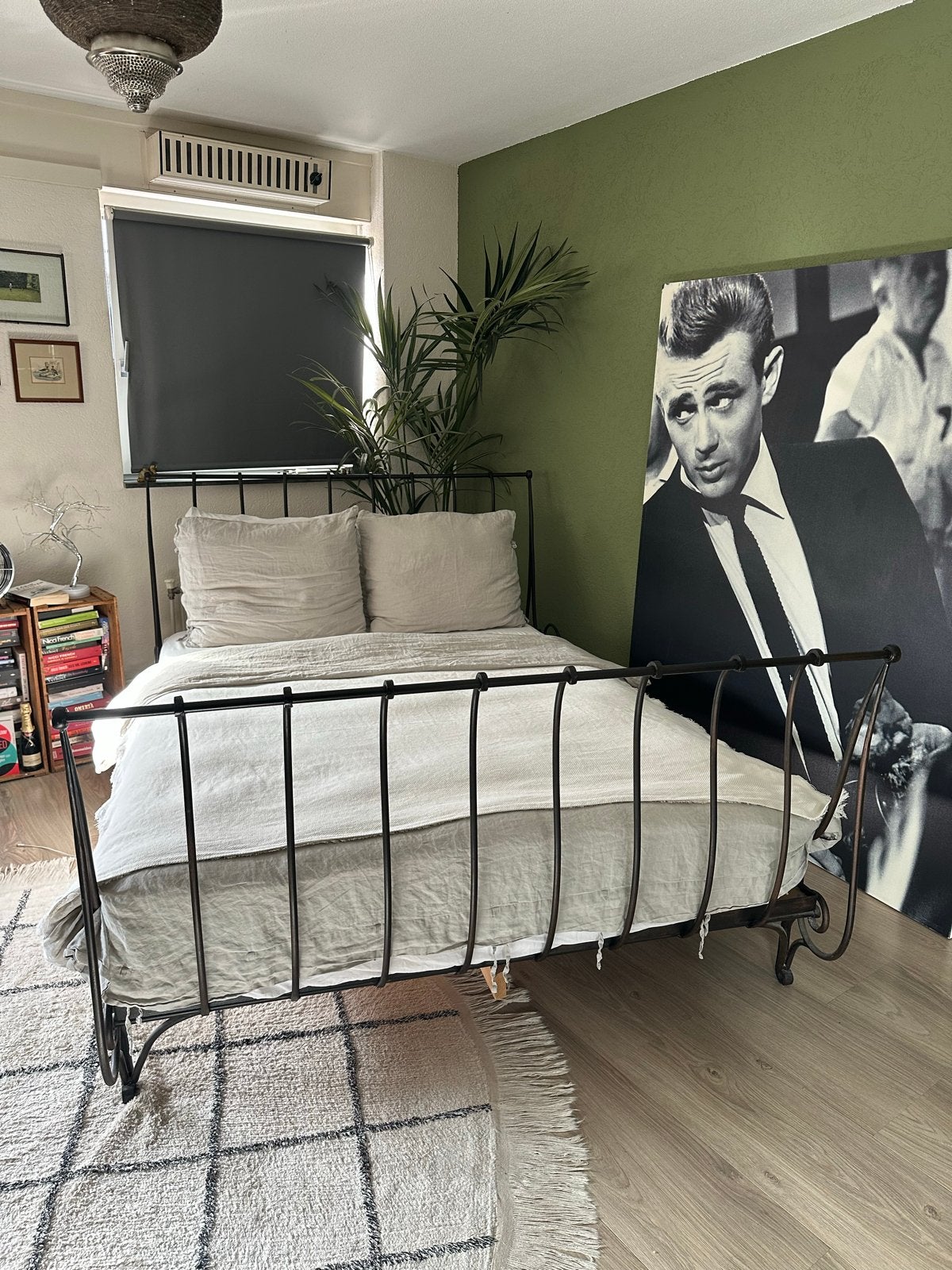 Vintage ijzeren bed, Ophalen, Overige materialen, Bruin, Tweepersoons