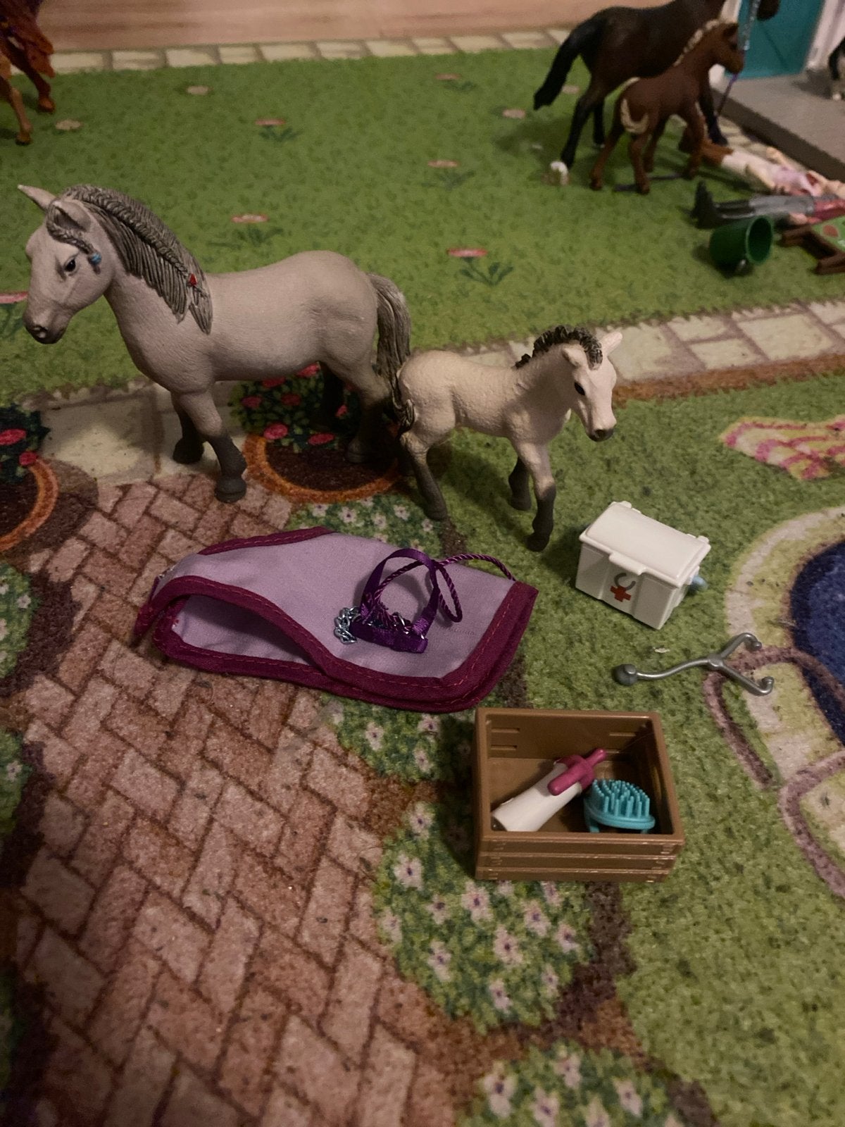 Schleich paarden en accessoires set, Ophalen of Verzenden, Gebruikt, Jongen of Meisje