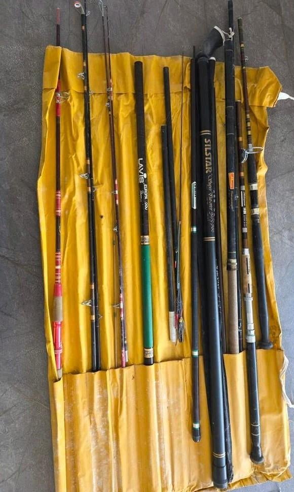 Grote verzameling vishengels, diverse merken en types, Ophalen
