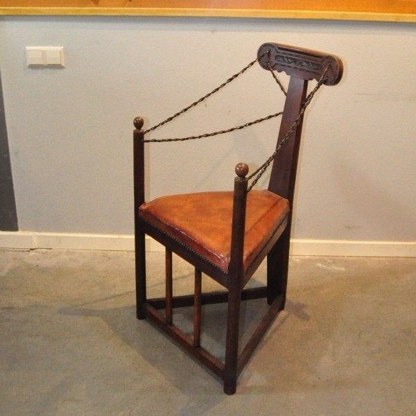 Arts & Crafts schapenleren stoel, Ophalen of Verzenden