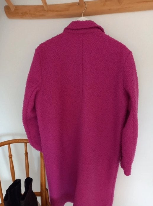 MODA fuchsia roze teddy / bouclé jas – Maat 40/42, Maat 38/40 (M), Vero Moda, Ophalen of Verzenden, Zo goed als nieuw