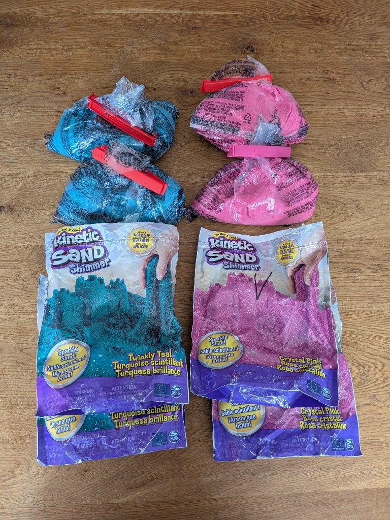 Speelzand, Kinetic sand 4 zakken, Kinderen en Baby's, Speelgoed | Educatief en Creatief, Ophalen, Gebruikt, Bouwen