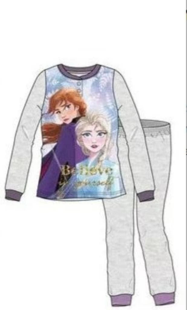 Disney Frozen Pyjama Grijs - Maat 104 - 122 - 128 - Katoen, Nacht- of Onderkleding, Disney Frozen, Meisje, Nieuw