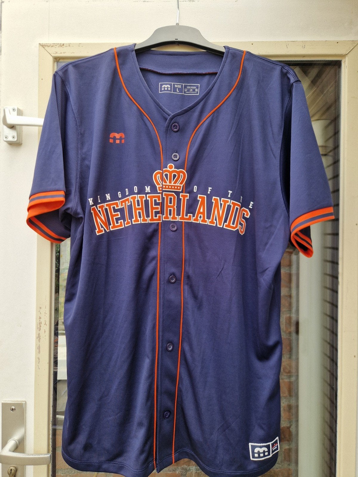 Baseball shirt Kingdom of the Netherlands Maat L, Sport en Fitness, Honkbal en Softbal, Ophalen of Verzenden, Zo goed als nieuw