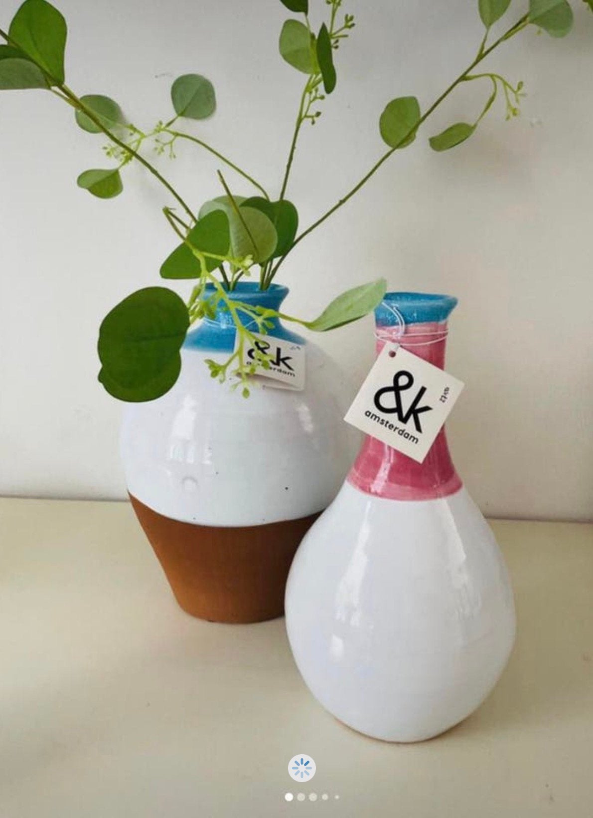 Set 2 nieuwe vazen van & klevering, Huis en Inrichting, Woonaccessoires | Vazen, Nieuw, Overige kleuren, Minder dan 50 cm, Aardewerk of Porselein