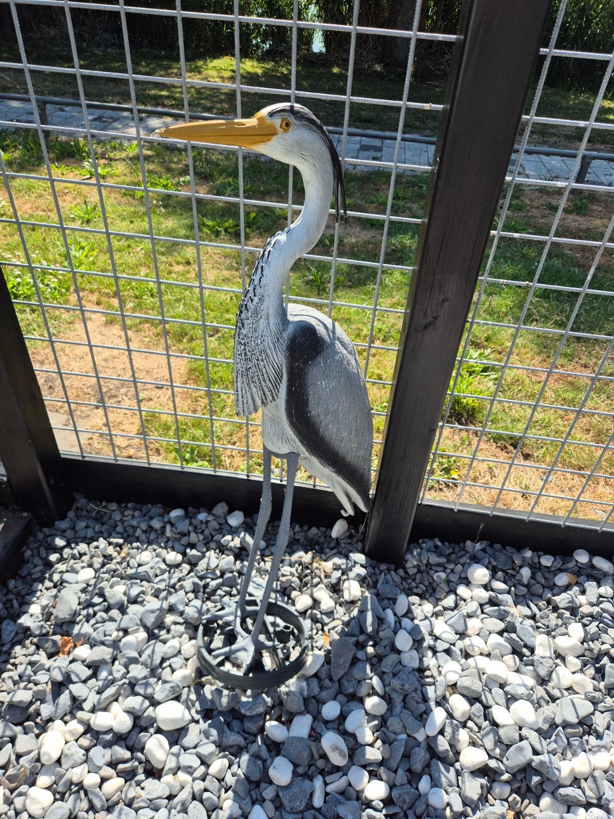 plastic reiger voor tuin of vijver, Ophalen of Verzenden, Gebruikt, Kunststof, Dierenbeeld
