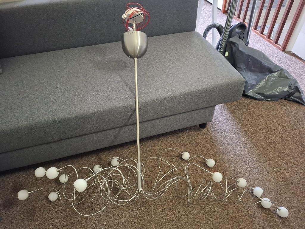 Design sprietenlamp, takkroonluchter, Huis en Inrichting, Lampen | Hanglampen, Ophalen, 50 tot 75 cm, Design hanglamp, Zo goed als nieuw