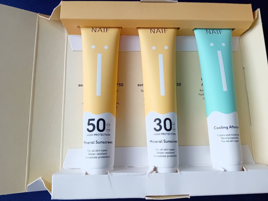 Naif Set van 3 Zon Producten, Ophalen, Nieuw, Zonnebrand of After Sun