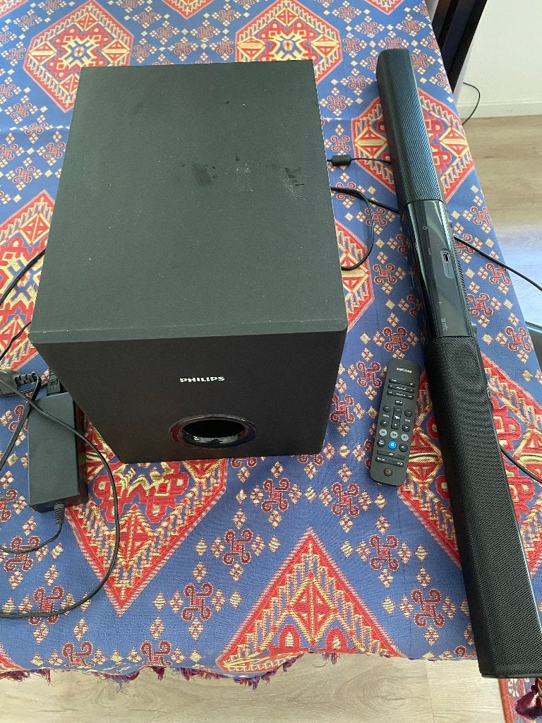 Soundbar philips met externe subwoofer, Ophalen of Verzenden, Bluetooth, Gebruikt