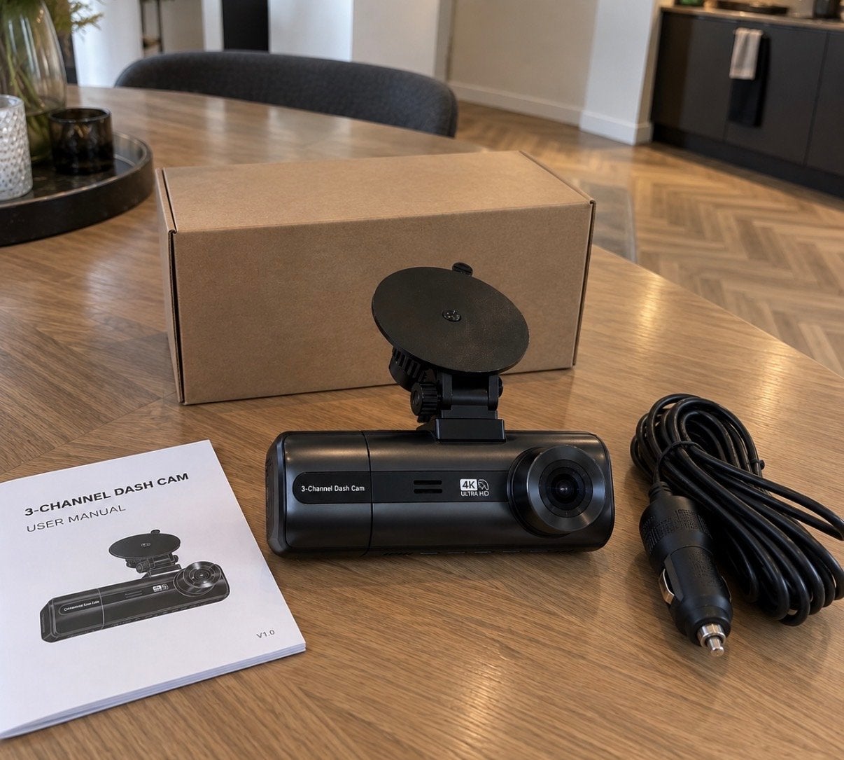 Voorraad 3-kanaals Dash Cam 4K Ultra HD - Zo goed als nieuw, Ophalen of Verzenden, Zo goed als nieuw