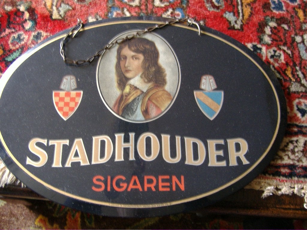 vintage sigaren reclame, Verzamelen, Ophalen of Verzenden, Gebruikt, Reclamebord