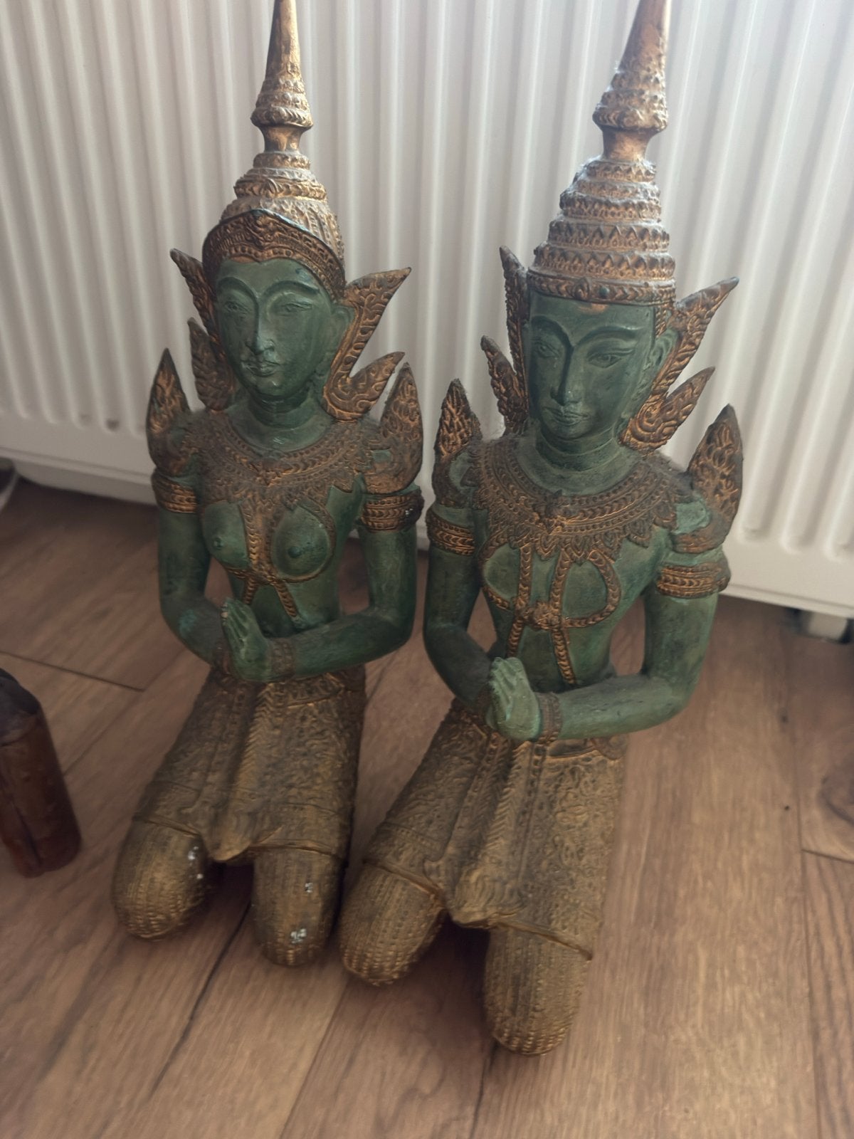 Set Thaise Thepphanom tempelwachters koperlegering, Ophalen, Handgemaakt, 20 - 50 cm, Overige materialen