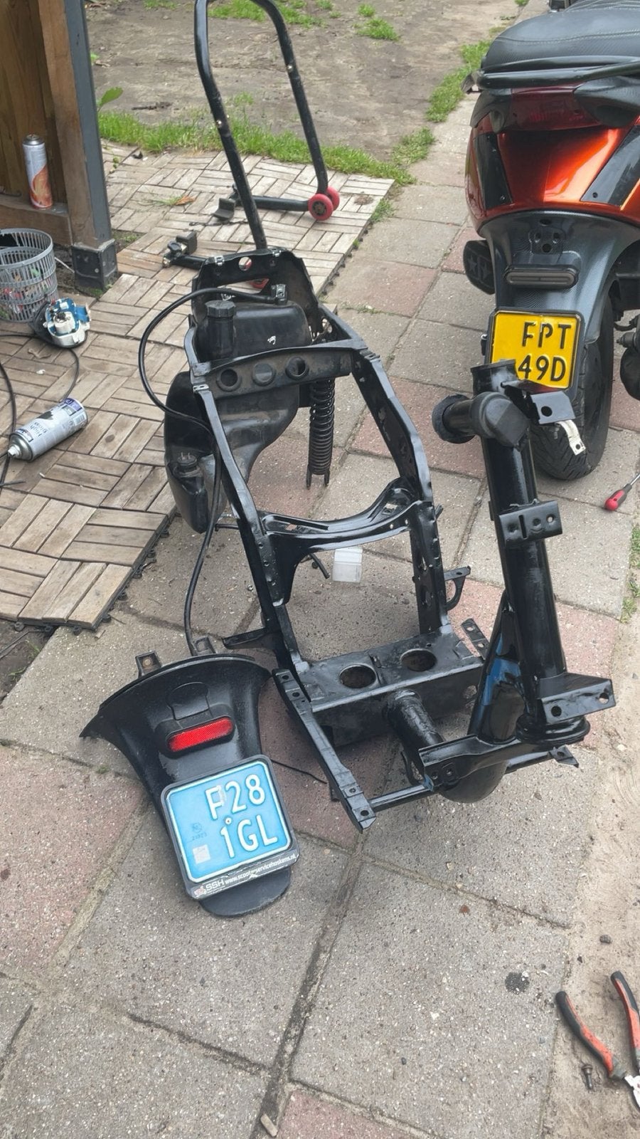 Zip frame blauw kenteken, Ophalen of Verzenden, Zo goed als nieuw, Frame, Piaggio