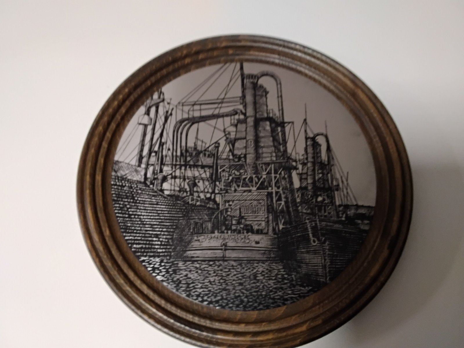 Mooie ets van de maashaven Rotterdam, Ophalen, Zo goed als nieuw