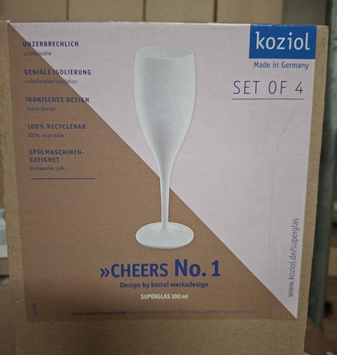nieuwe kozoil champagneglazen 4 stuks en champagne koeler, Watersport en Boten, Ophalen, Nieuw