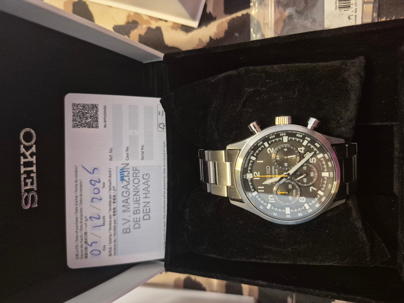seiko chronograaf 43mm Saffierglas, Sieraden, Tassen en Uiterlijk, Horloges | Heren, Ophalen, Zo goed als nieuw, Staal, Seiko