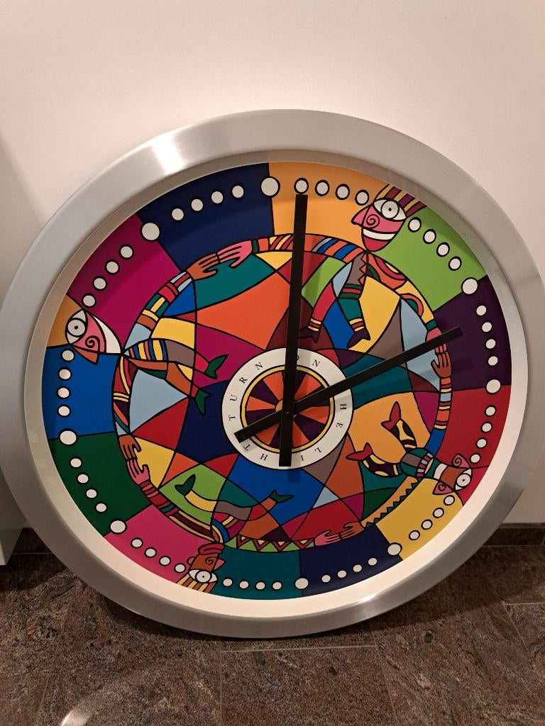 Moderne Wandklok Ø 95 cm, Ophalen, Gebruikt, Analoog, Wandklok
