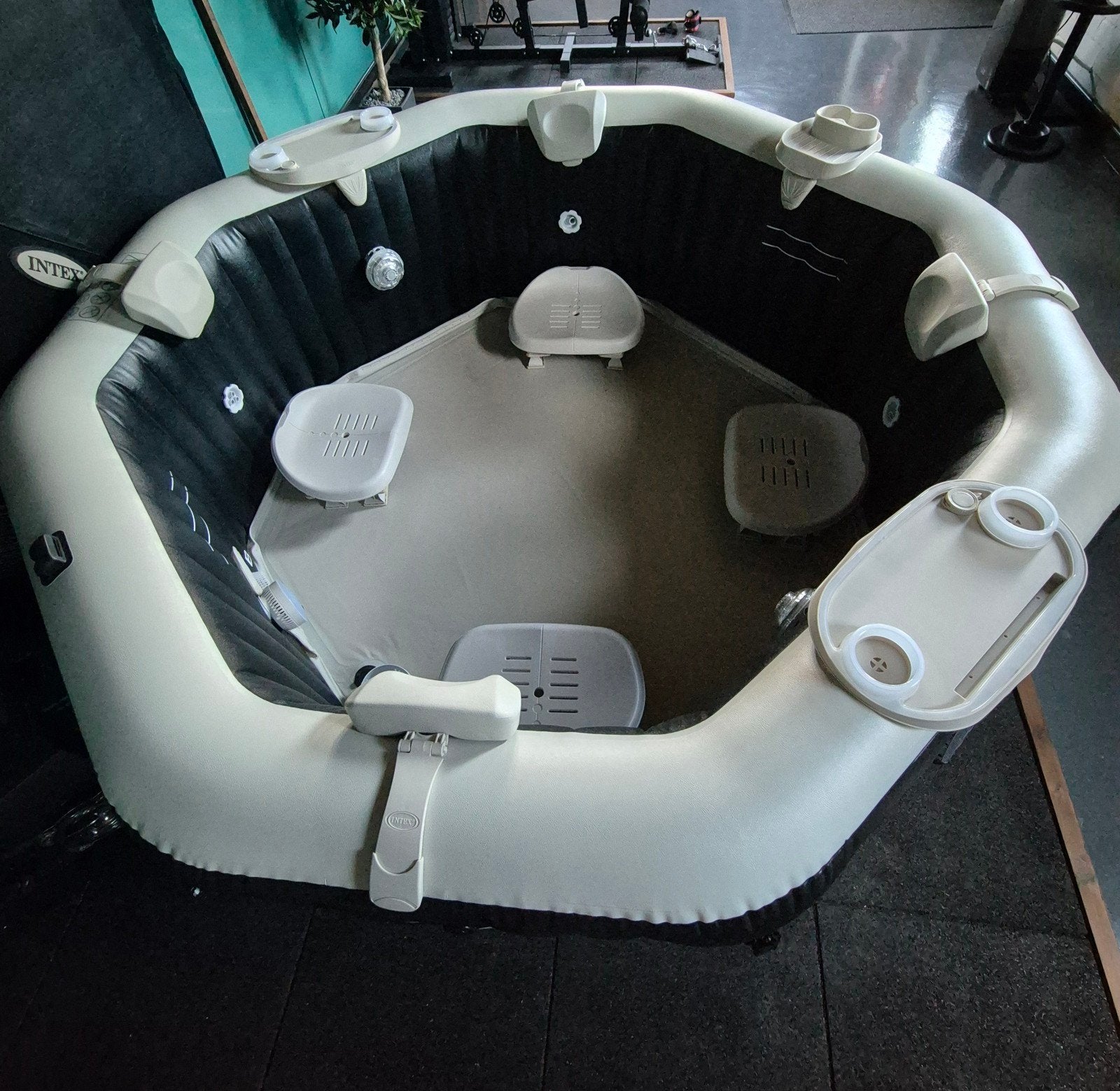 Intex Pure Spa Jet & Bubble Deluxe 6-persoons jacuzzi, Minder dan 80 cm, Opblaaszwembad, Rond, Ophalen of Verzenden