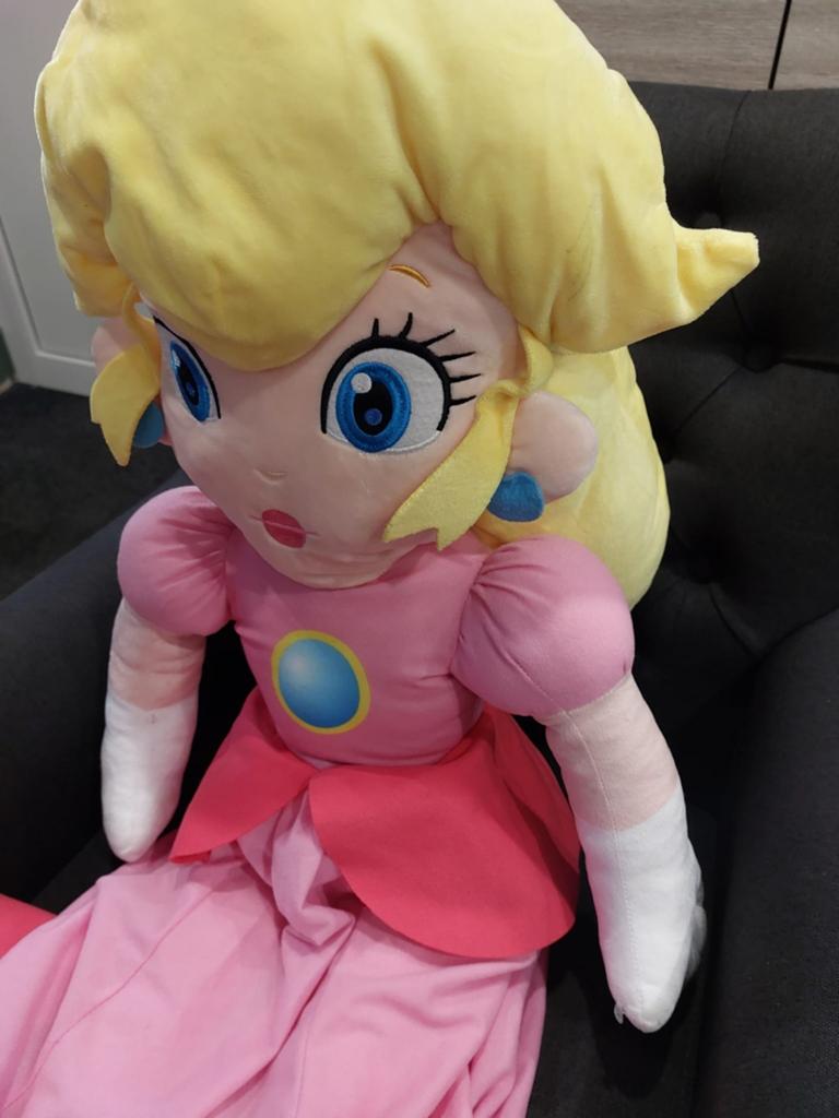 Super Mario Bros Knuffel Prinses Peach XXL 100 cm  o, Ophalen, Zo goed als nieuw