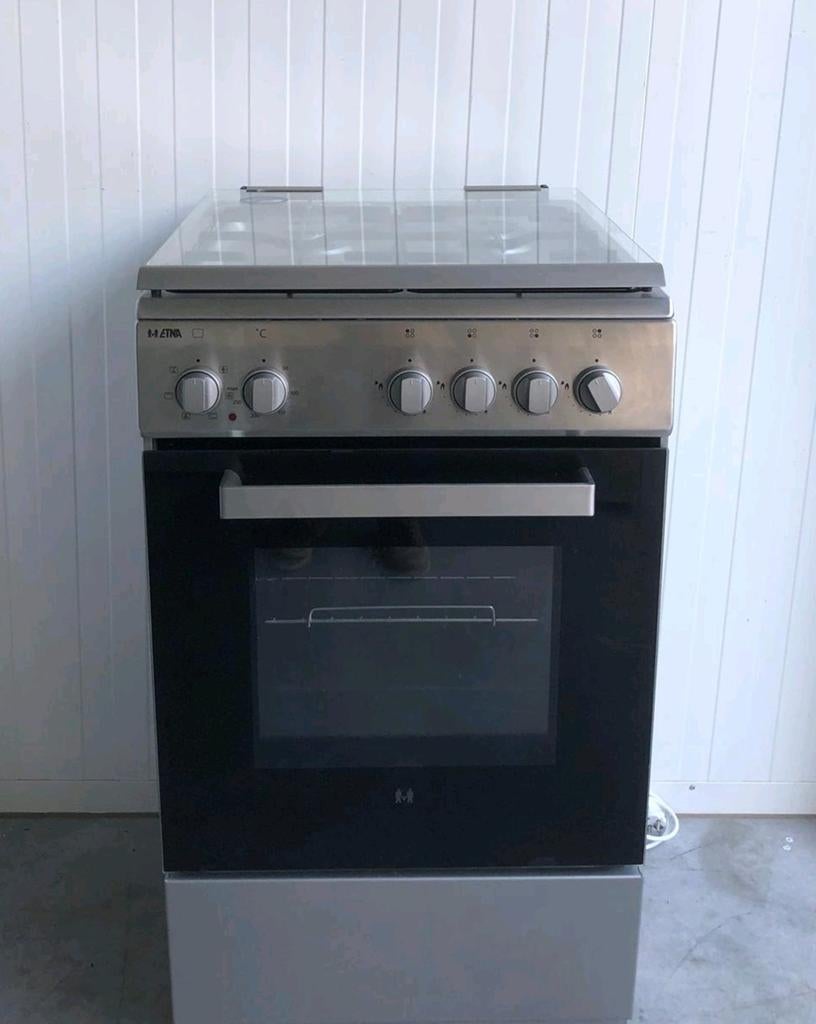 Etna rvs gasfornuis hete lucht grill 1,5 jaar oud 50cm breed, Zo goed als nieuw, Energieklasse A of zuiniger, Gas, 85 tot 90 cm