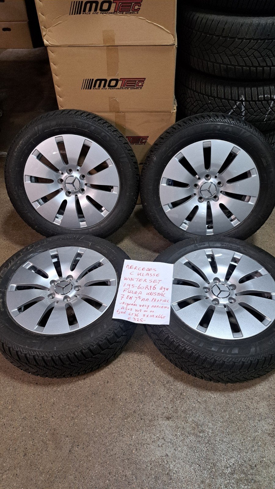 Mercedes  wielen origineel 16 inch C klasse winterset 195/60, Auto-onderdelen, Ophalen, Gebruikt, 16 inch, Banden en Velgen