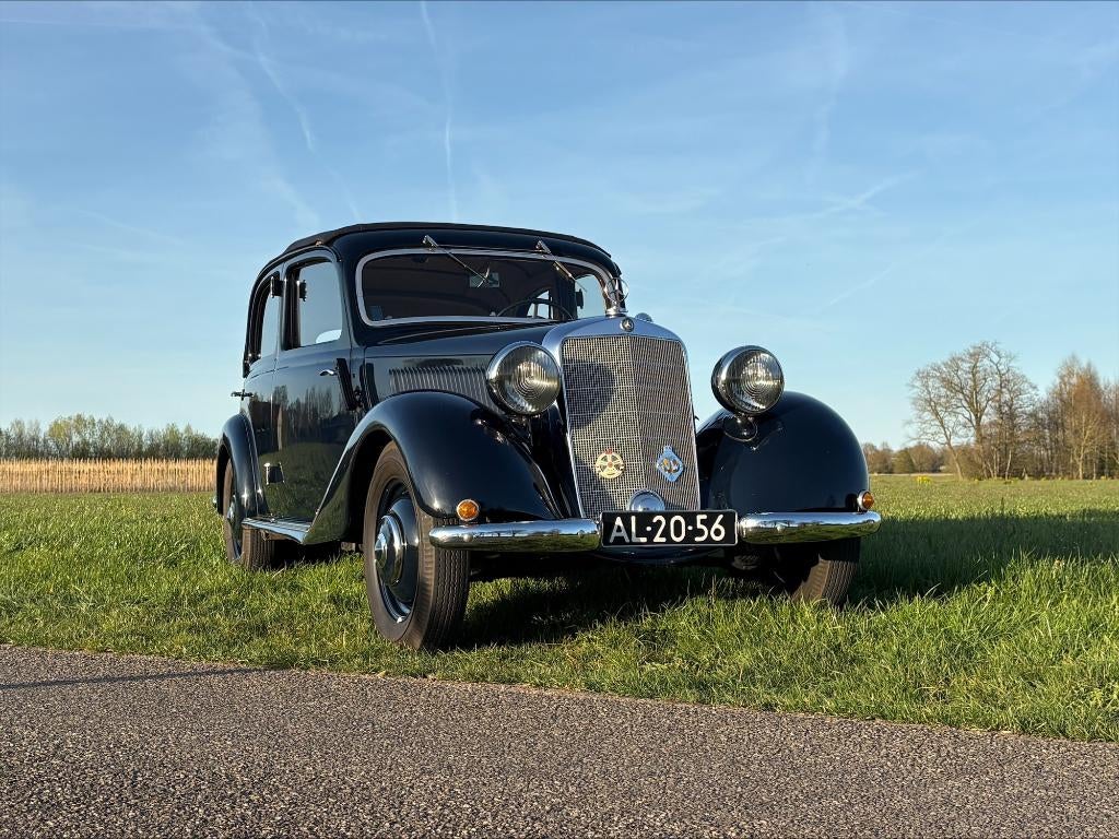 Mercedes-Benz Mercedes 1938 Blauw cabrio topstaat €.65.000,-, Cabriolet, Blauw, Leder, 1120 kg