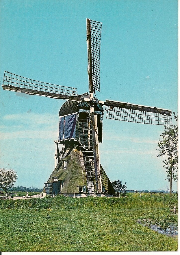 Ansichtkaart Molen van de Polder Bonrepas, Vlist (Z.H.), Verzamelen, Ophalen of Verzenden, 1980 tot heden, Ongelopen, Zuid-Holland