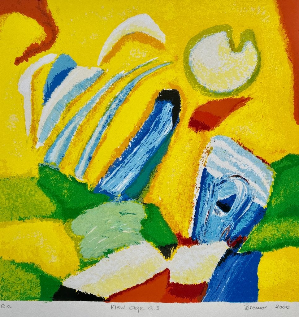 Zeefdruk Saskia Bremer - New age a.3  ZOMEROPRUIMING, Antiek en Kunst, Kunst | Litho's en Zeefdrukken, Verzenden