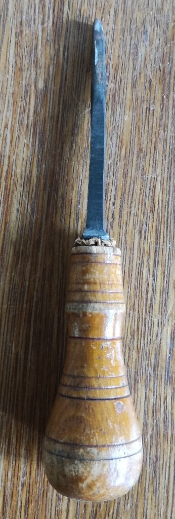 Handpalm guts met houten handvat, Antiek en Kunst, Ophalen of Verzenden