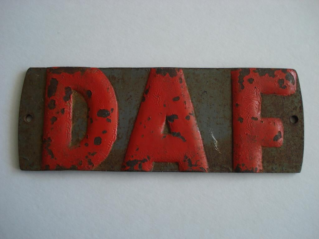 DAF oud embleem bord plaat, Ophalen, Gebruikt, Auto's
