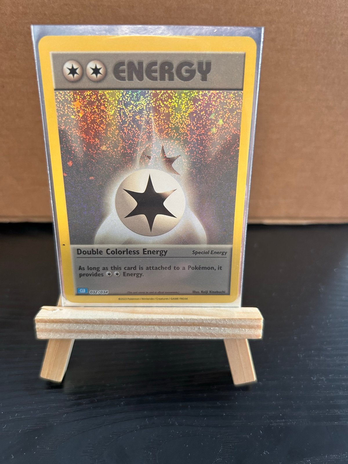 Pokémon TCG: Double Colorless Energy Holo (032/034), Ophalen of Verzenden, Zo goed als nieuw, Losse kaart, Foil